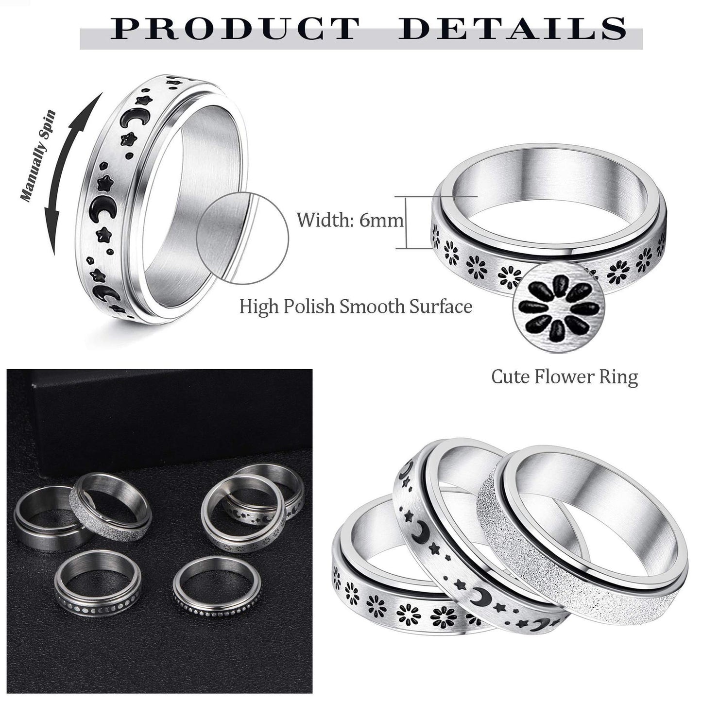 SteelCalm – Spinner Ring i Rostfritt Stål för Män & Pojkar