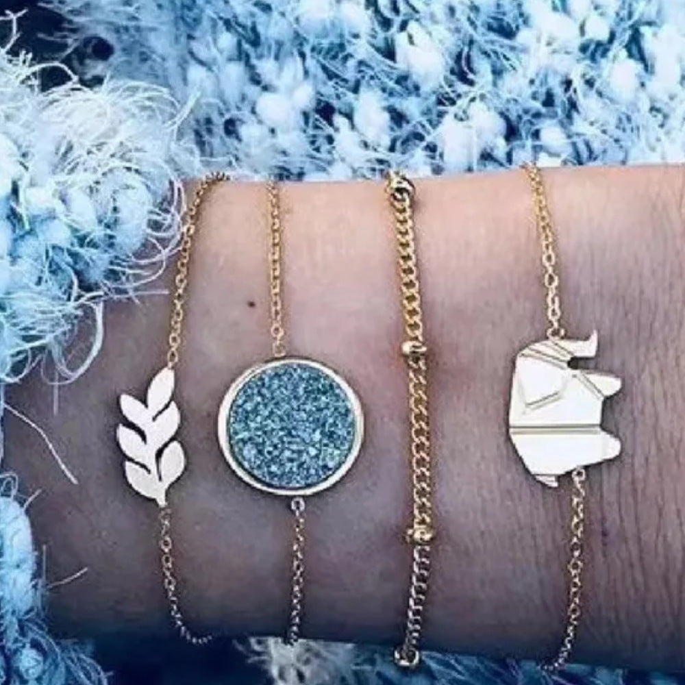 Boho Pearl Charm – Vintage-Inspirerat Armband & Armring Set
