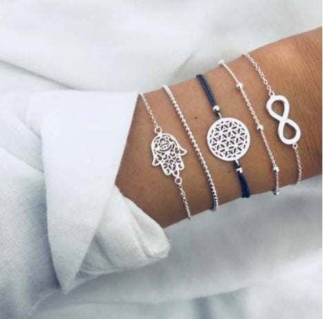 Boho Pearl Charm – Vintage-Inspirerat Armband & Armring Set