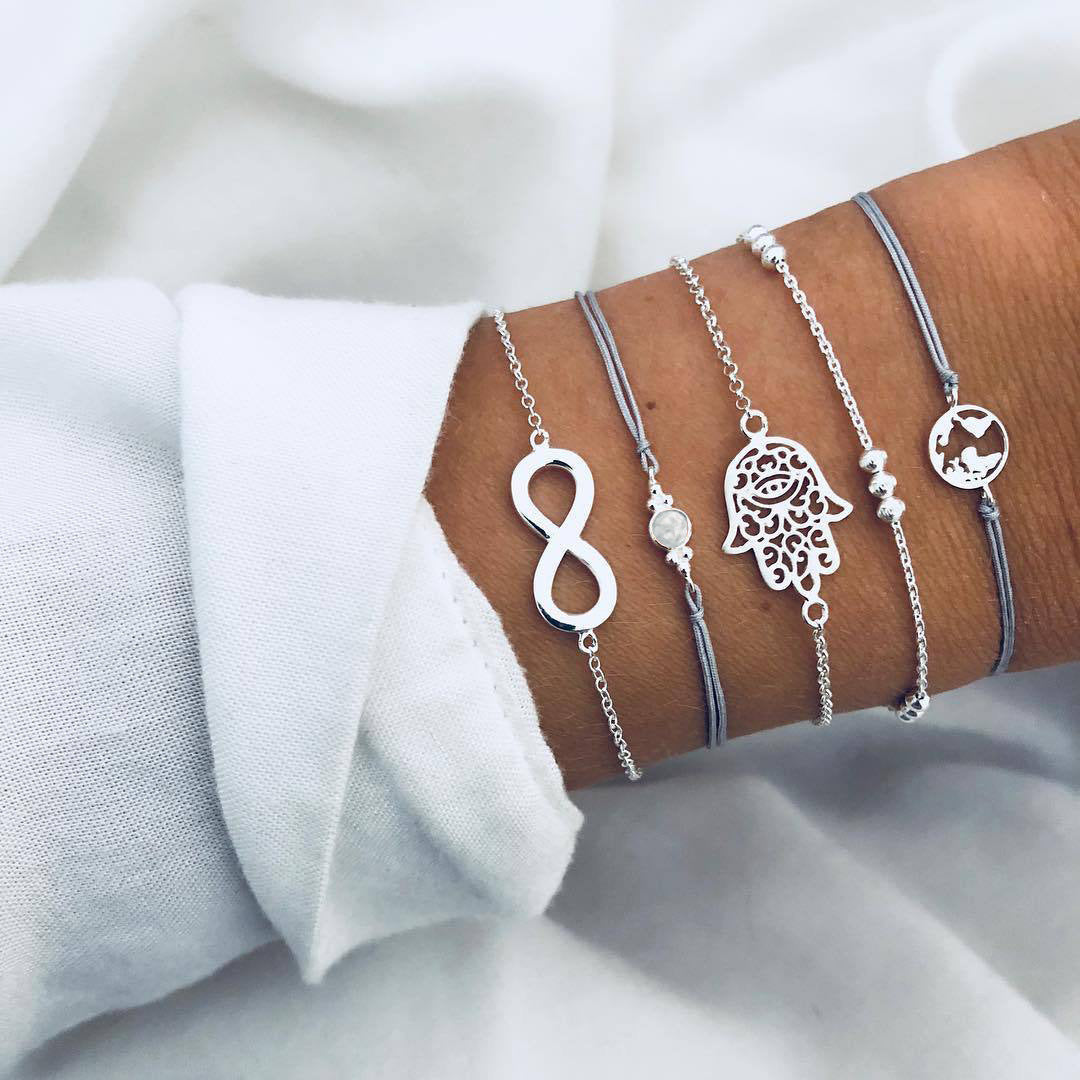 Boho Pearl Charm – Vintage-Inspirerat Armband & Armring Set