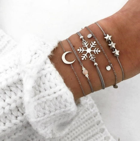 Boho Pearl Charm – Vintage-Inspirerat Armband & Armring Set