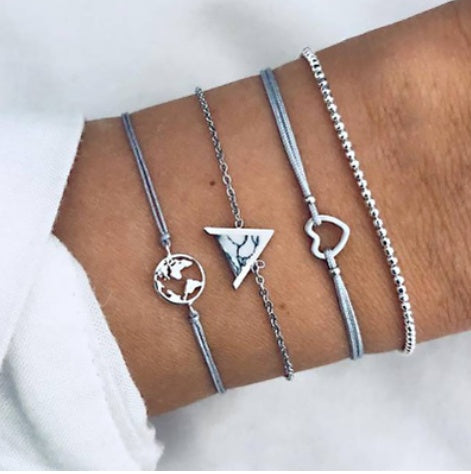 Boho Pearl Charm – Vintage-Inspirerat Armband & Armring Set