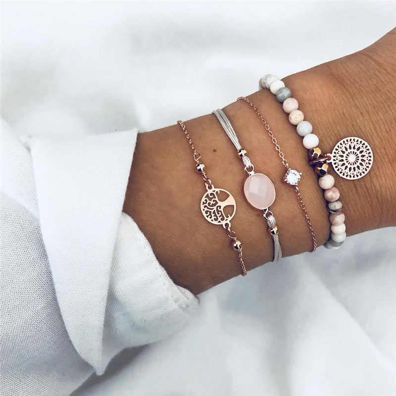 Boho Pearl Charm – Vintage-Inspirerat Armband & Armring Set