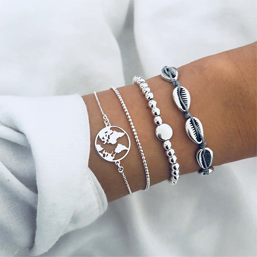 Boho Pearl Charm – Vintage-Inspirerat Armband & Armring Set