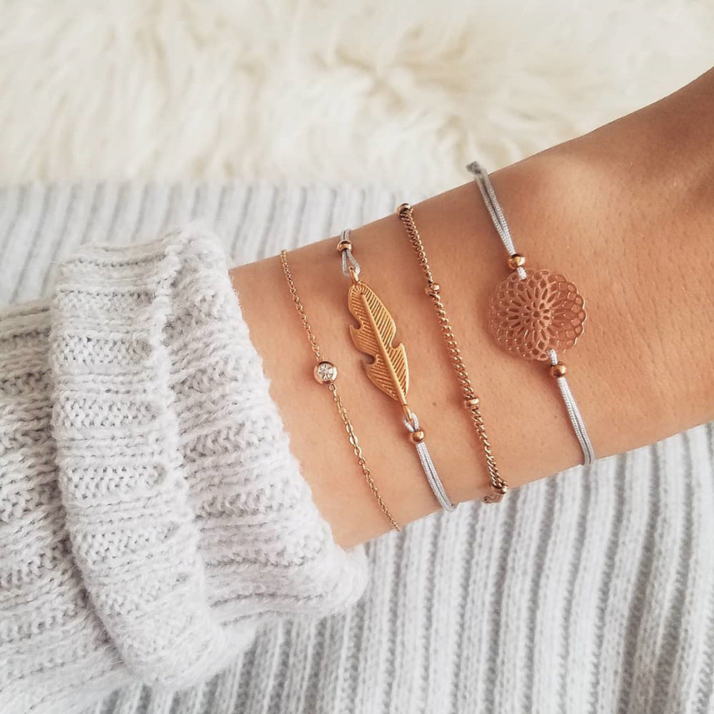 Boho Pearl Charm – Vintage-Inspirerat Armband & Armring Set
