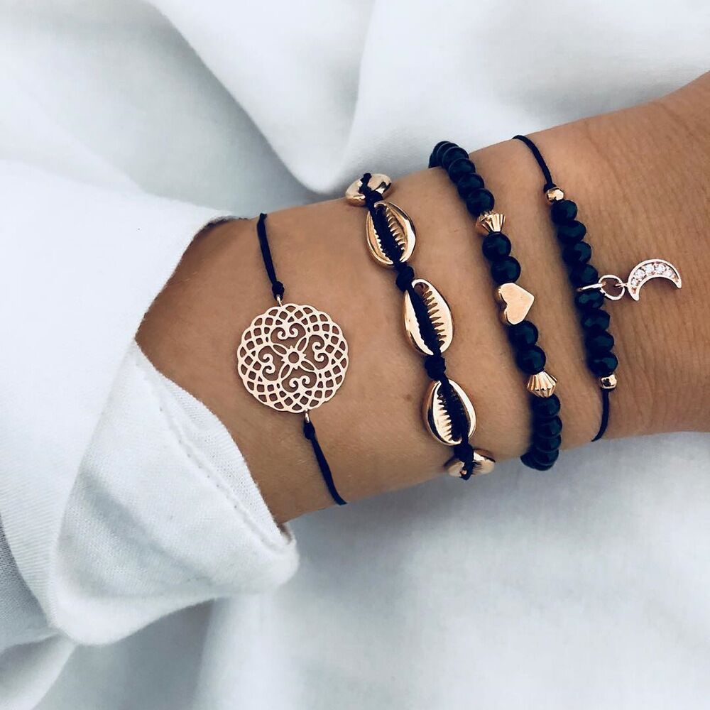 Boho Pearl Charm – Vintage-Inspirerat Armband & Armring Set