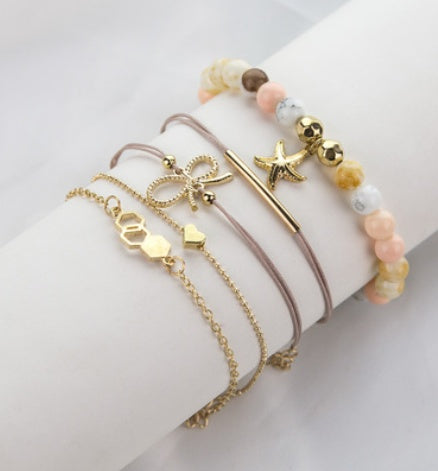 Boho Pearl Charm – Vintage-Inspirerat Armband & Armring Set